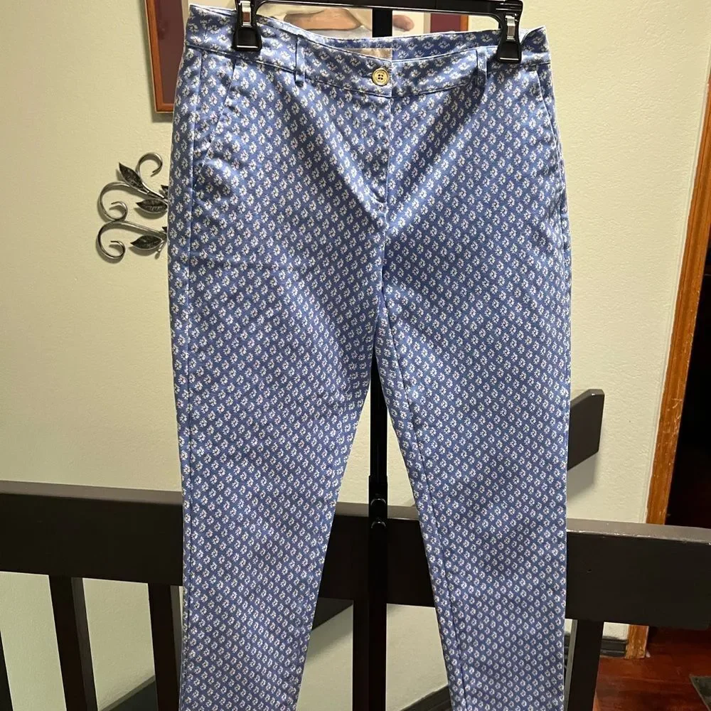 Michael Kors Blue and White Patterned Pants NWOT #DP312